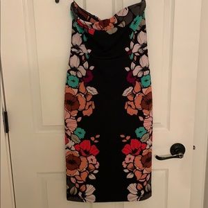 Strapless floral dress